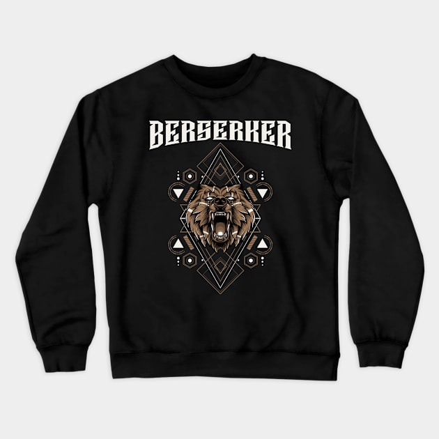 Berserker Viking Bear Crewneck Sweatshirt by PlimPlom